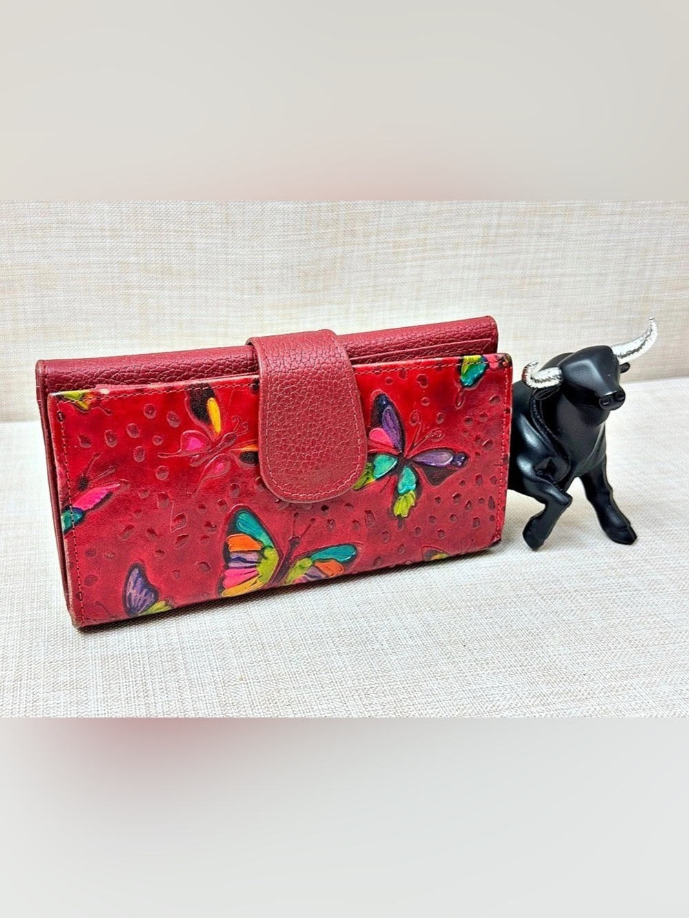 Butterfly Wallet in Red & Multicolor